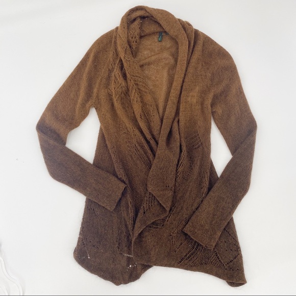 Benetton Ombré Brown Mohair Blend Cardigan